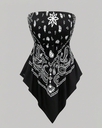 Bohemian Printed Vacation Floral Strapless Tube Top