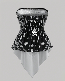 Bohemian Printed Vacation Floral Strapless Tube Top