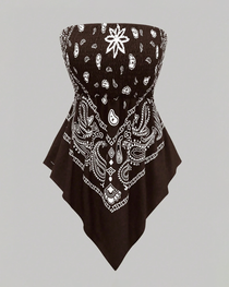 Bohemian Printed Vacation Floral Strapless Tube Top