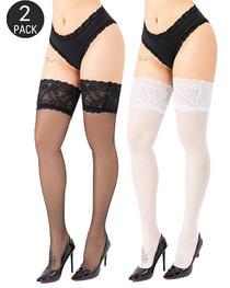 Sexy Wide Lace Top Sheer Thigh-High Stockings