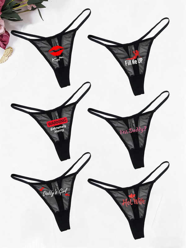 Low Rise T-back Mesh Panties Main image