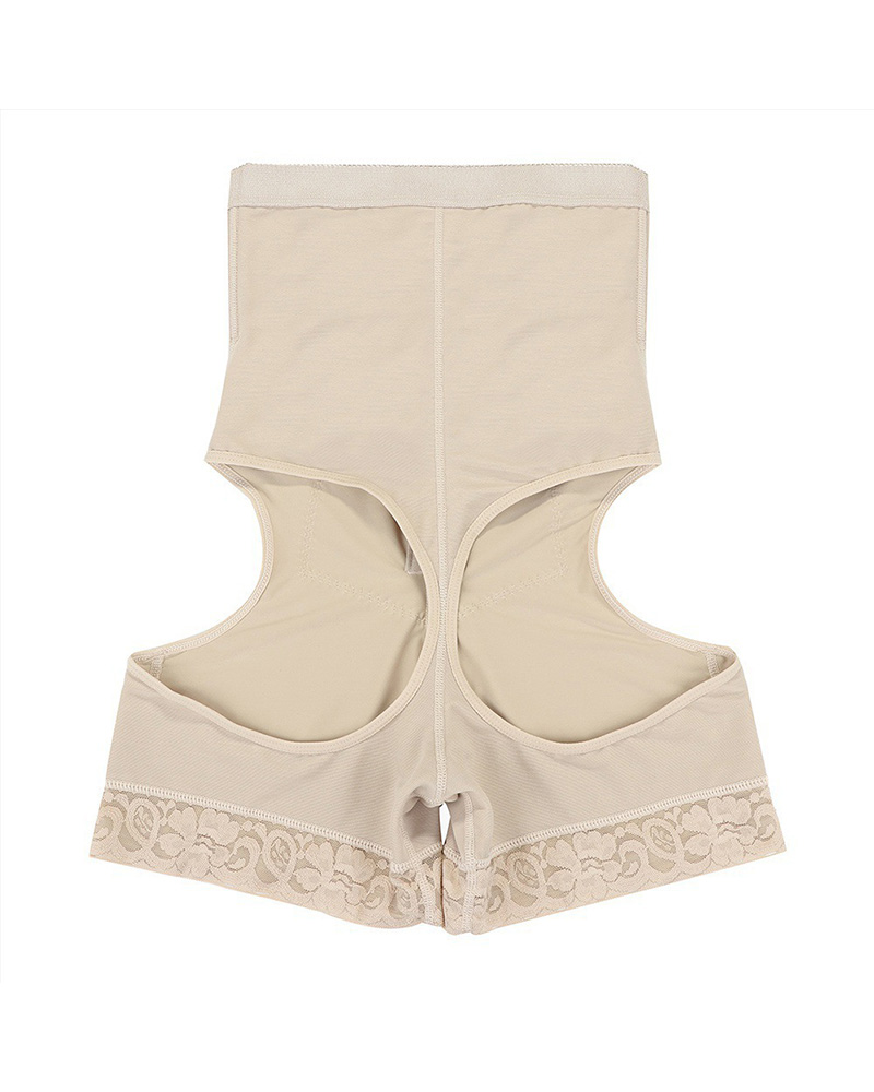 High-Waisted Hip-Lifting Lace Boxers