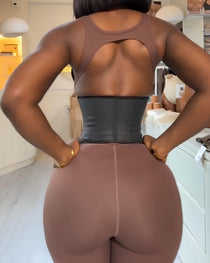 Artificial Leather Buckle Closure Waist Shaper Belt