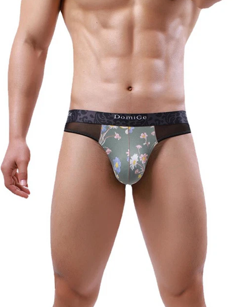 2-Pack Sexy Men's Printed Mesh Low-Rise Thongs