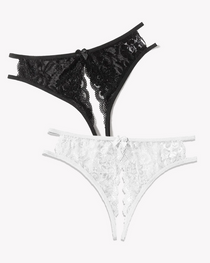 Lace Panties Floral Lace Briefs with Bow