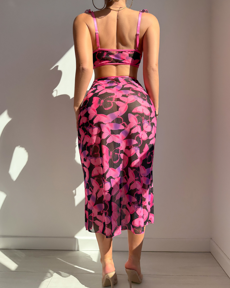 Sexy Printed Mesh Lingerie Set Secondary image