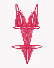 Lace Bodysuit Deep V Teddy