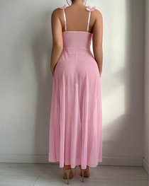 Sexy Printed Split Hem Maxi Nightdress