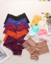 European And American Style Sexy Lace Women's Low-Lise Seamless Cut-Out Briefs