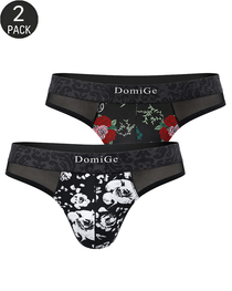 2-Pack Sexy Men's Printed Mesh Low-Rise Thongs