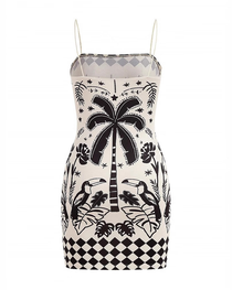 Resort-Style Printed Slim-Fit Fashion Casual Mini Dress