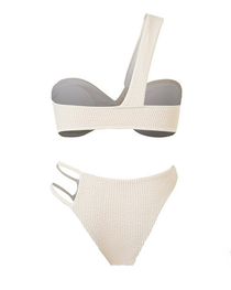 Sexy Vacation Style One-Shoulder Strappy Bikini 3-Piece Set
