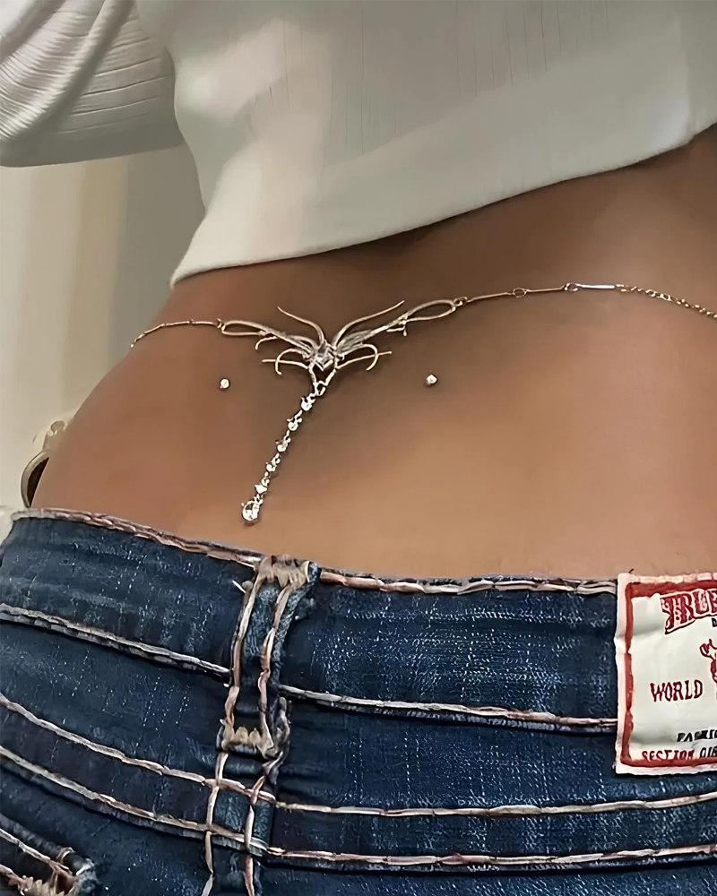 2-Packs Sexy Delicate Chain Rhinestone Totem Waist Chain