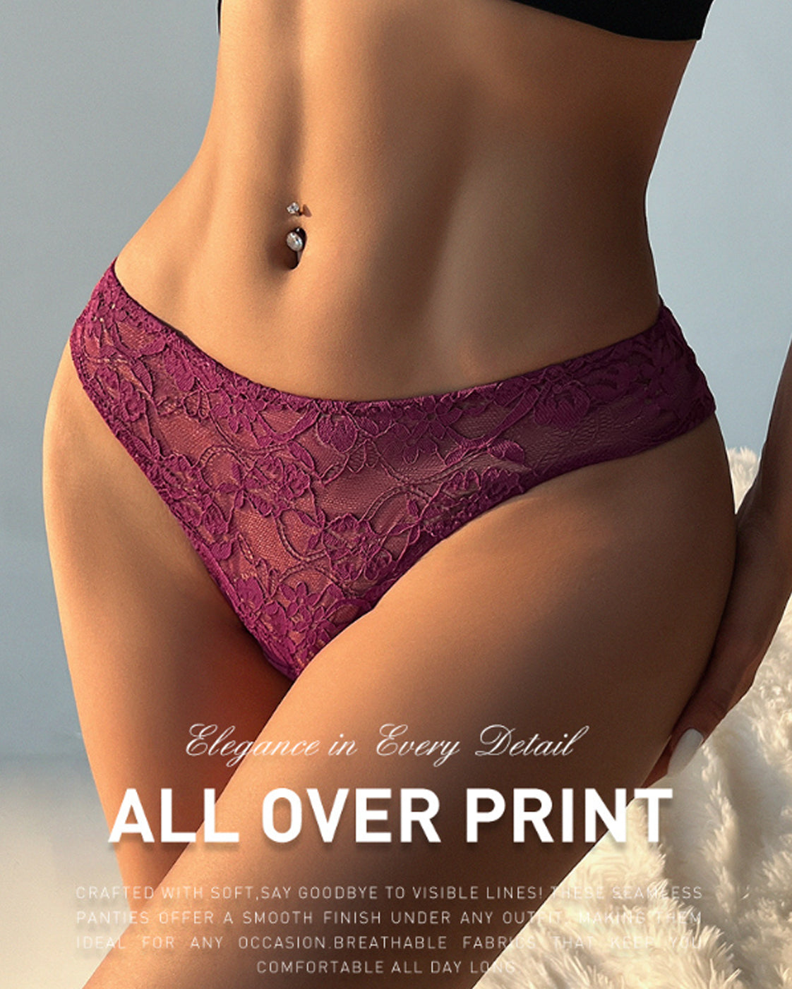 5-Pack Sexy Lace Openwork Seamless Thongs Secondary image