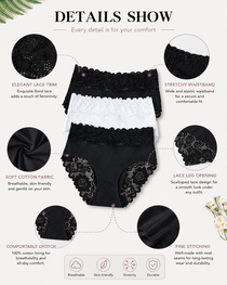5-Pack Sexy Floral Lace High Elasticity Breathable Briefs