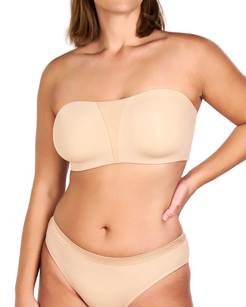 Women's Unlined Seamless Comfort Non-slip Underwire Plus Size Bandeau Strapless Bra Main image