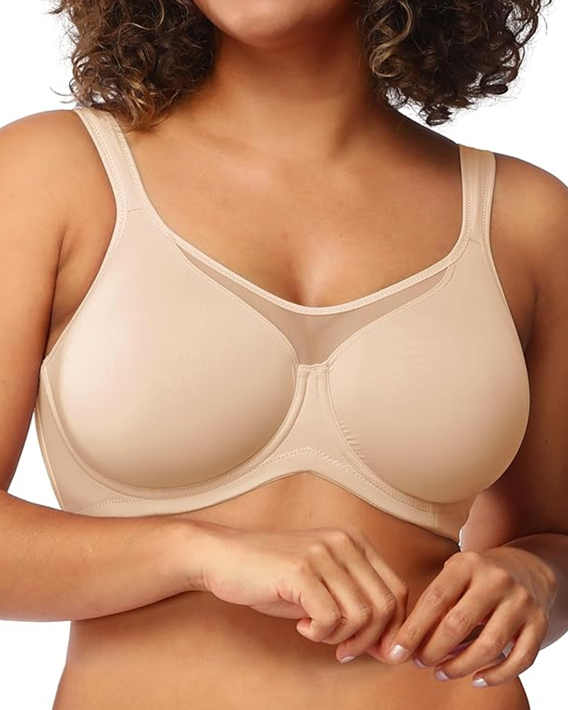 Women's Smooth Unlined Mesh Plus Size Underwire Bra Main image