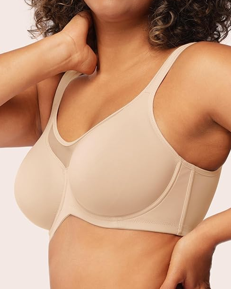 Women's Smooth Unlined Mesh Plus Size Underwire Bra Secondary image