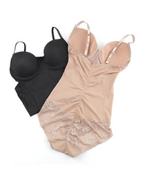 Women's Tummy-Control Sleeveless Tube Top Hip Lace One-Piece Body Shaper