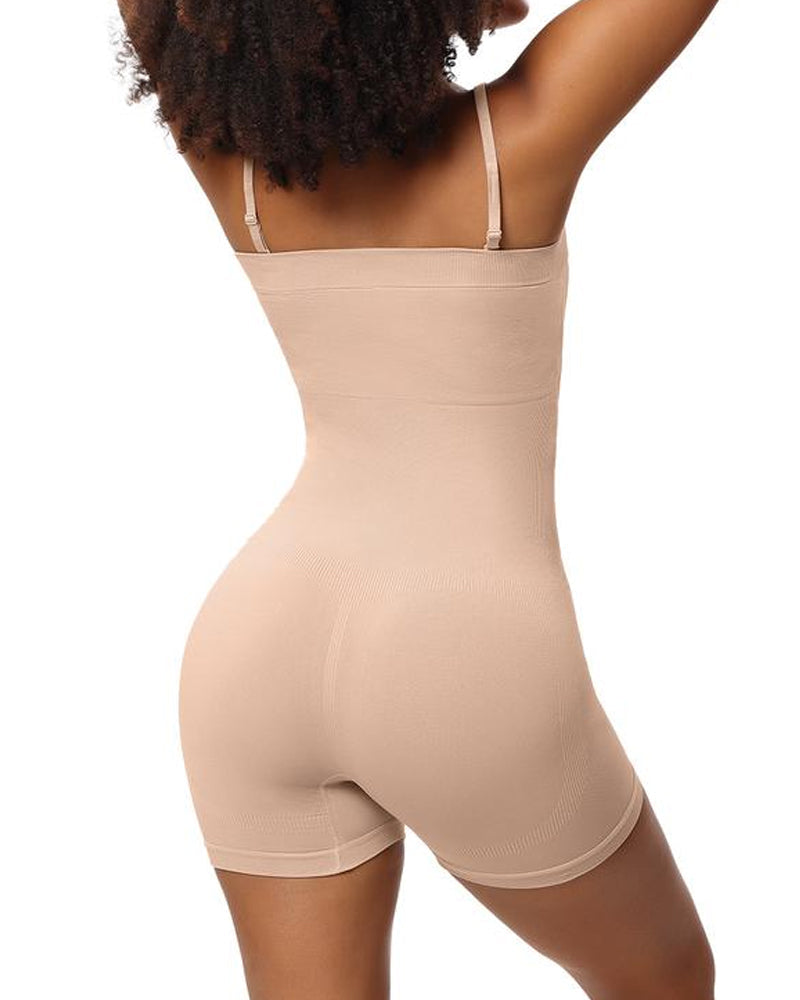 Women's Tummy Control Removable Spaghetti Straps Seamless Bandeau Bodycon Shorts Body Shaper Secondary image