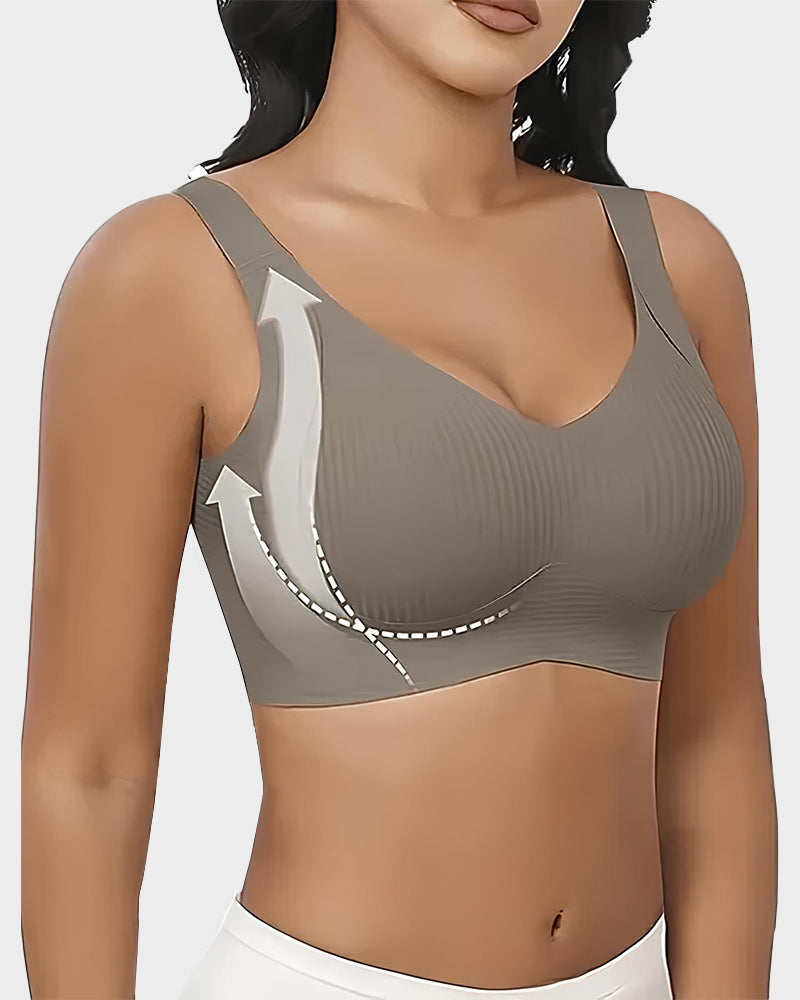 Women's Solid Color Four-Row Adjustable Wire-Free Comfortable bra Main image