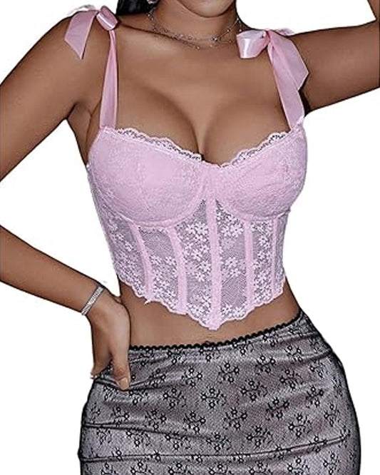 Women's Sexy Lace Floral Bodycon Tube Top