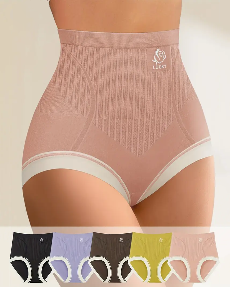 Women's High Waist Seamless Colorblock Full Coverage Casual Comfort Breathable Briefs Secondary image