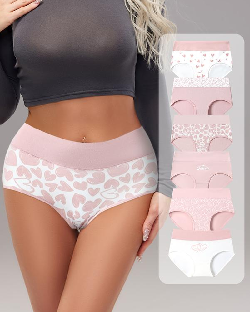 Women's Breathable Soft Love Heart Cotton Printed Panties Main image