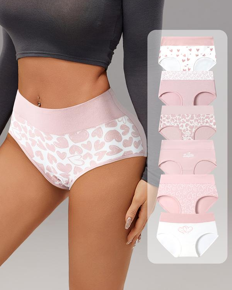 Women's Breathable Soft Love Heart Cotton Printed Panties Secondary image