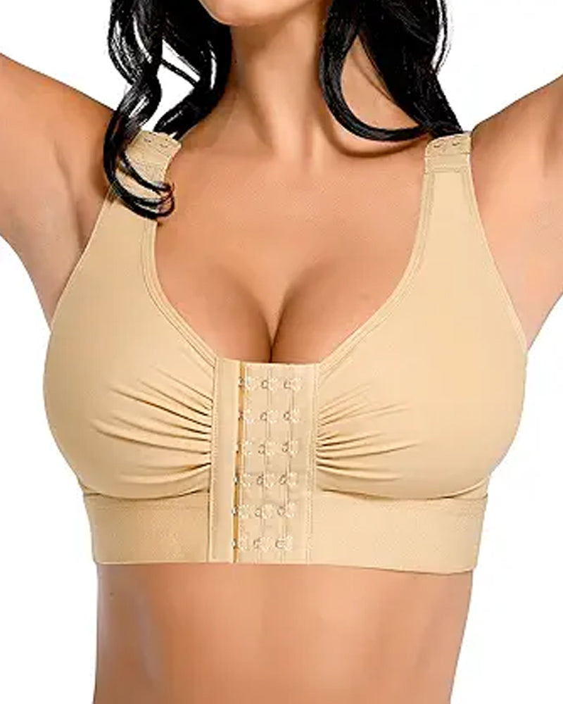 Women's Front-Opening Adjustable Shoulder Straps Without Steel Ring Post-Operative Compression Bra Main image