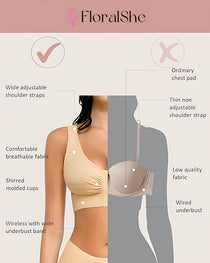 Women's Front-Opening Adjustable Shoulder Straps Without Steel Ring Post-Operative Compression Bra