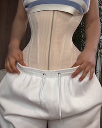 Women's Double Compression Straps Zippered Belly Control Invisible Waist Belt