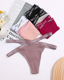 Women's Cotton High Waist Sexy Letter Printed Cross Sports Belt Thong