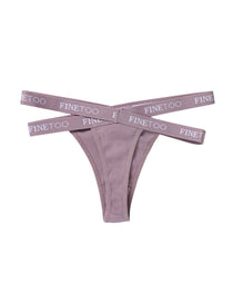 Women's Cotton High Waist Sexy Letter Printed Cross Sports Belt Thong