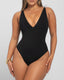 Women's Deep V Sexy Leopard Print Back Drawstring Waist Shaping One-Piece Swimsuit