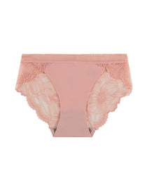 Sexy Mid-Waist Ice Silk Seamless Stitching Hollow Lace Cotton Crotch Breathable Panties