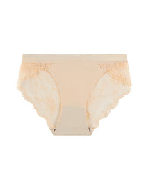 Sexy Mid-Waist Ice Silk Seamless Stitching Hollow Lace Cotton Crotch Breathable Panties