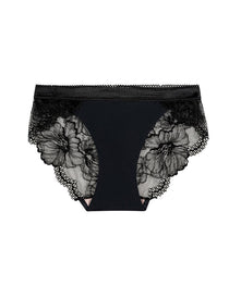 Sexy Mid-Waist Ice Silk Seamless Stitching Hollow Lace Cotton Crotch Breathable Panties