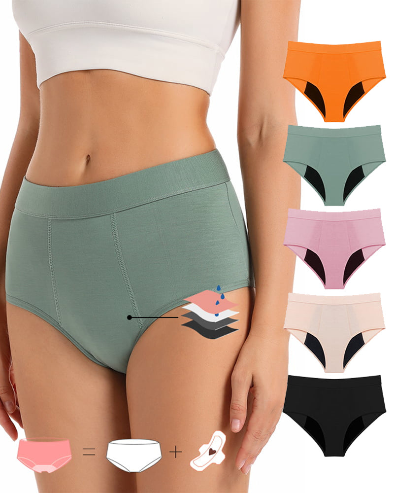 Women's Mid-Waist Four-Layer Leak-Proof, Absorbent and Breathable Menstrual Panties Secondary image