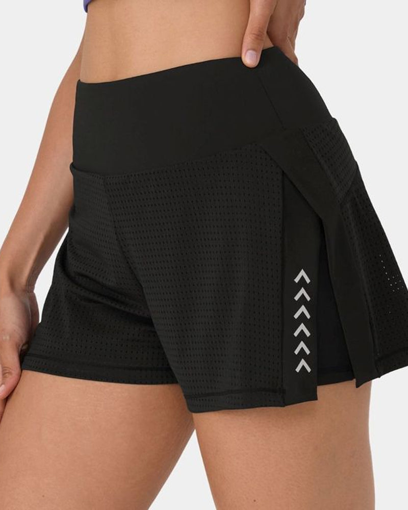 Summer High Waist Side Slits With Pockets Breathable Stretch Yoga Sports Fitness Shorts Main image