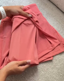 Summer High Waist Side Slits With Pockets Breathable Stretch Yoga Sports Fitness Shorts