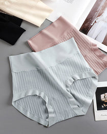 Women's Pure Cotton Antibacterial Crotch High Waist Light Belly Underwear
