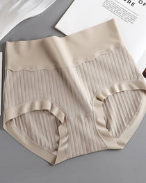 Women's Pure Cotton Antibacterial Crotch High Waist Light Belly Underwear