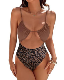 Women's Sexy Belly-Control Solid Color One-Piece Swimsuit