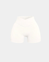 Ribbed High Waist Solid Skinny Yoga Sport Shorts
