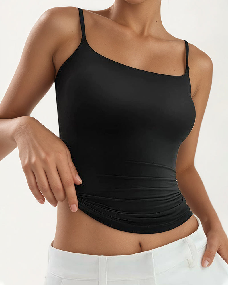 Women's Square Neck Adjustable Spaghetti Strap Sleeveless Tank Top Main image