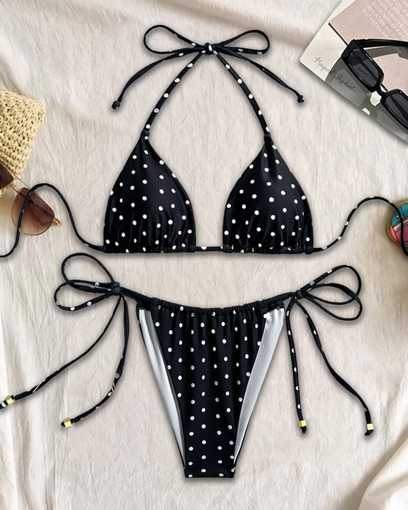 Women's Beach Vacation Printed Bikini Set