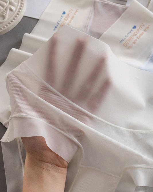 Women's High Waist Ice Silk Pure Cotton Antibacterial Crotch Seamless Underwear