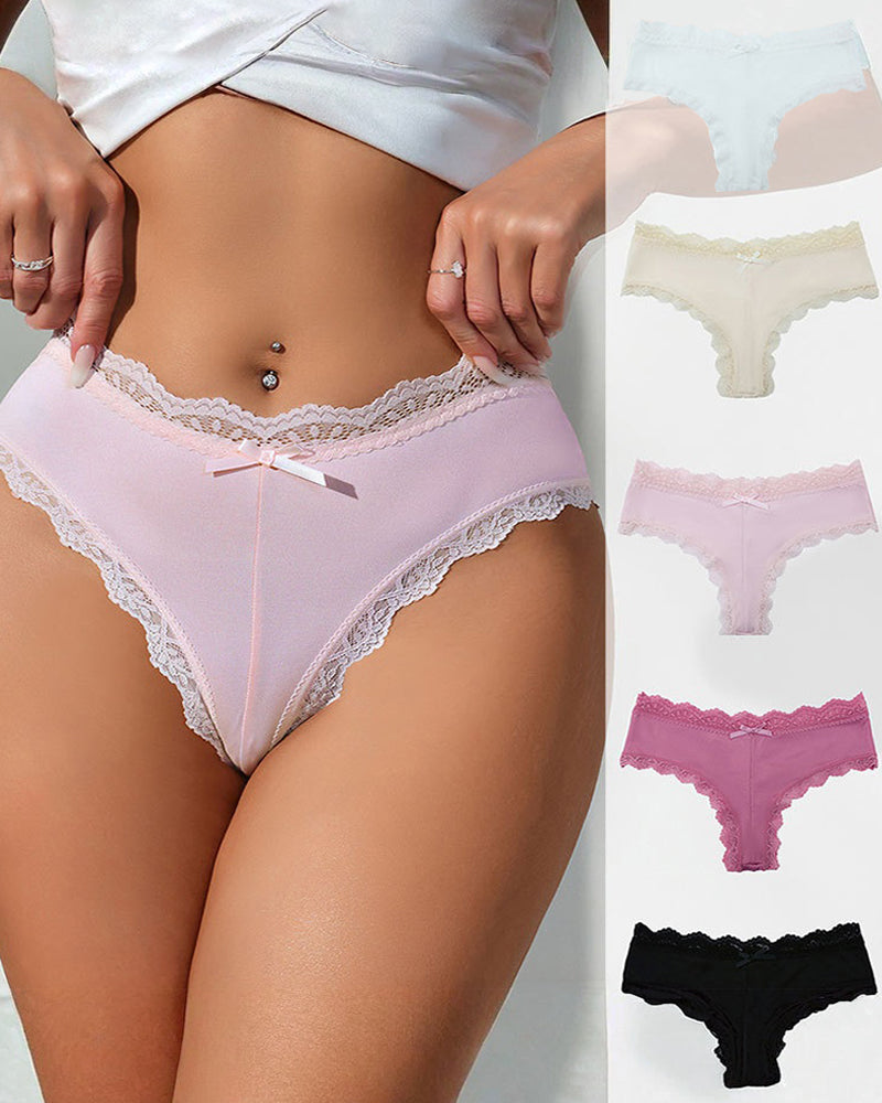 Women's Sexy Comfortable High Elastic Pure Cotton Crotch Lace Breathable Panties Main image
