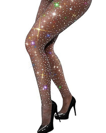 Women's Sexy Elastic Super Shiny Rhinestone Fishnet Stockings
